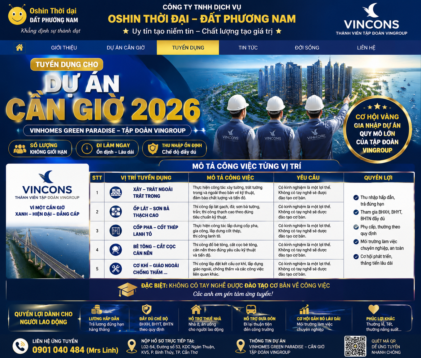 Cơ Hội Việc Làm Cần Giờ 2026 – Gia Nhập Oshin Thời Đại Đất Phương Nam